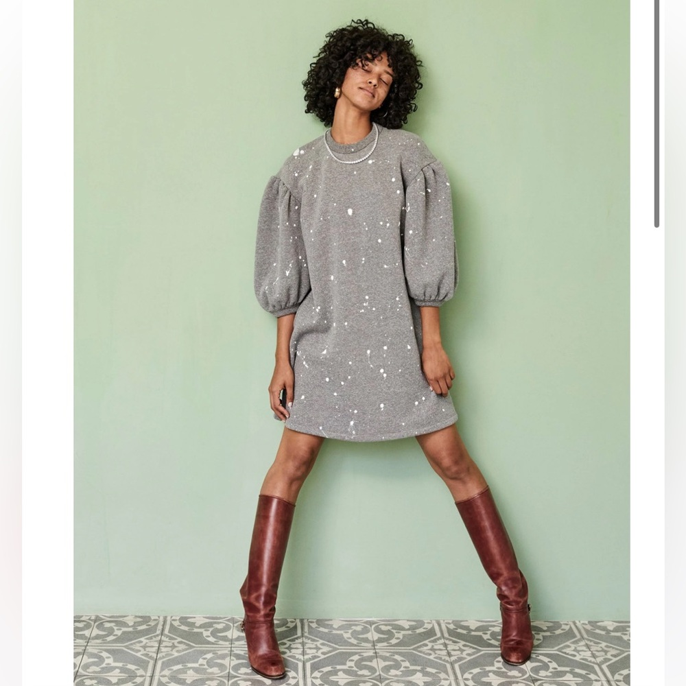 Clare V Drop Shoulder Sweatshirt Dress